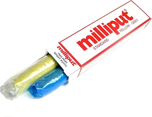 Milliput Masilla epoxi Pack de 3 (6 varillas) estándar amarillo gris frío modelado restauración escultura