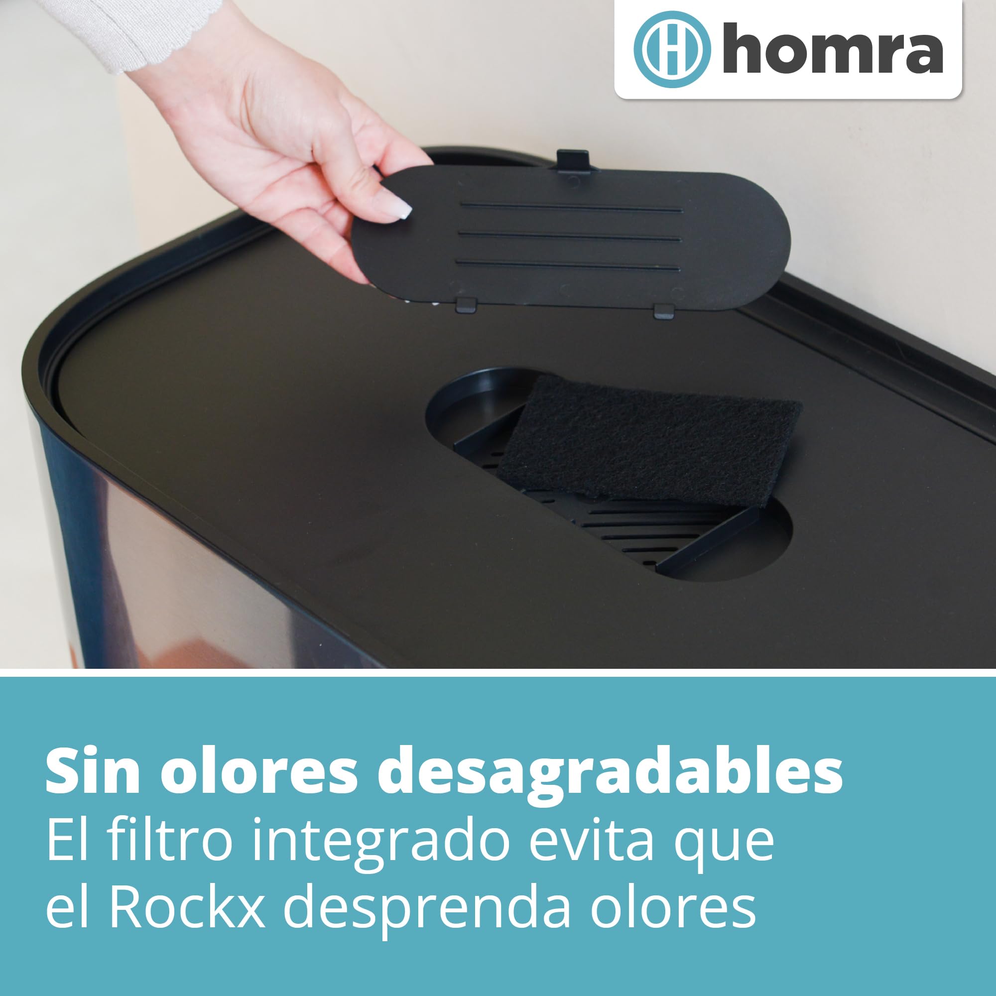 Homra Cubo Basura 60l Rockx | Cubo de Basura de Reciclaje 2x30l | Papelera Cocina | Cubo basura Pedal | Filtro Antiolores | Sistema de separación de residuos con 2 compartimentos | Acero inoxidable