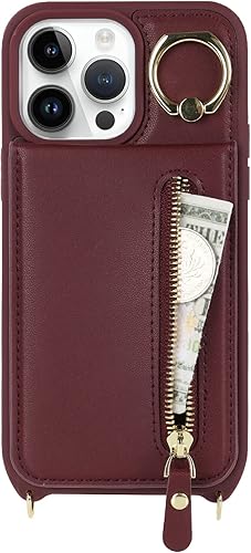 Miniatura 6 de Funda para iPhone 12 Pro Max con tarjetero para mujer, iPhone 12 Pro Max, funda para teléfono con correa y ranuras para tarjetas de crédito,