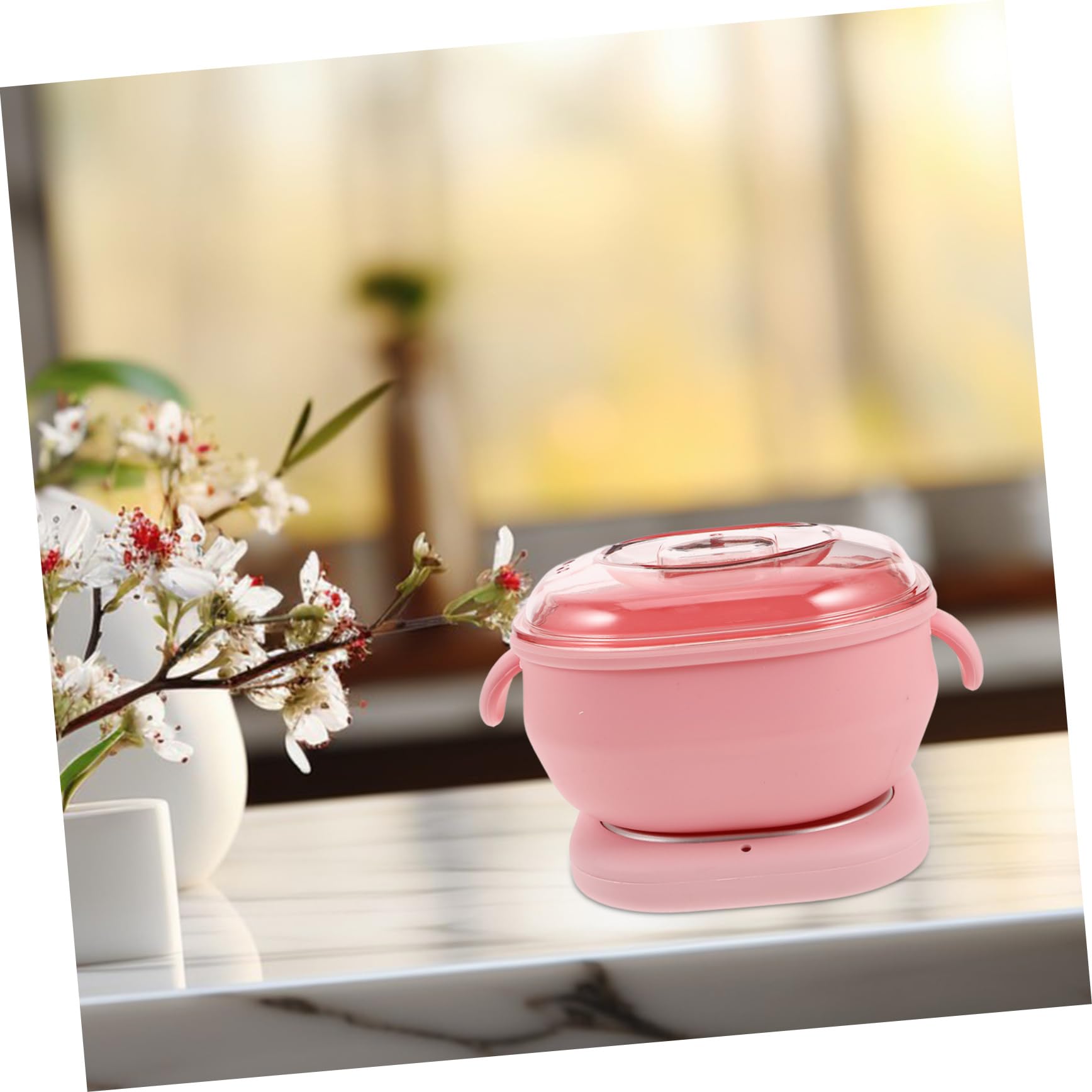 Scaldacera Elettrico Pieghevole in Silicone Rosa, per Gambe e Ascelle | Fusione Rapida e Uniforme, Uso Casa o Salone, Superficie Antiaderente, Facile da Pulire e Riporre