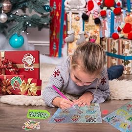 Labeol Diamond Art Kits for Kids Boys and Girls Ages 6-8-10-12 Easy to DIY Creative Diamond Art Sticker Craft by Numbers Kits for Kids and Adult Beginners (Christmas)