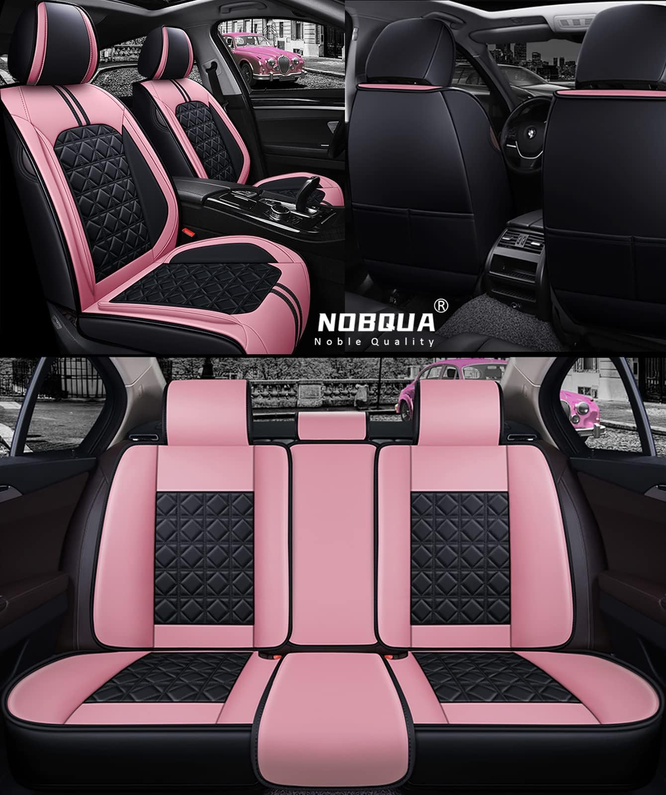 NOBQUA Car Seat Covers Universal Full Set for Lorinser LX LS560MX MS500L MAYBACH S-Class VS VS500 VS500L VS560L VS560MX VS600L LS500