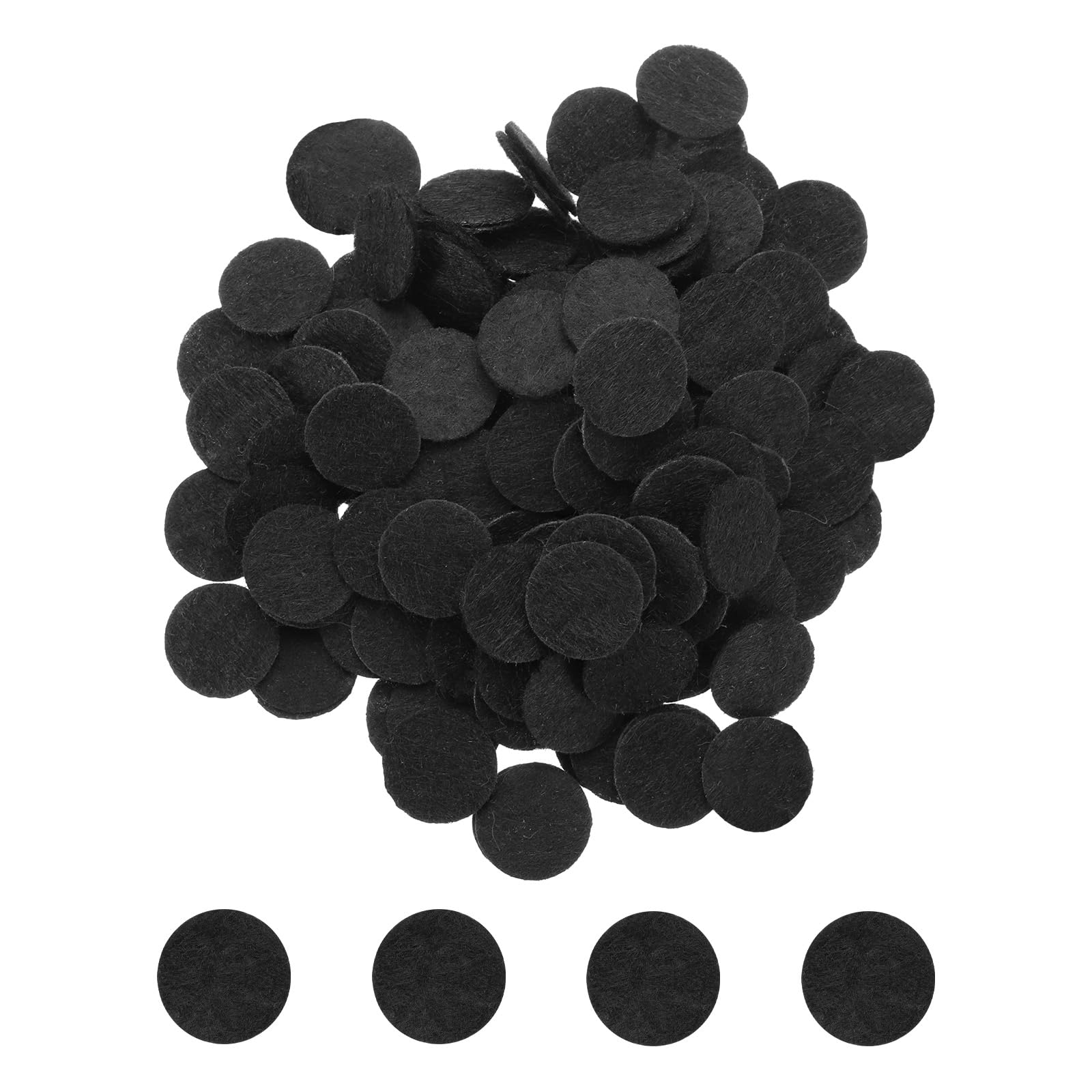 Sourcing Map 500pcs Black Non-Woven Round Felt Circles, 10mm/3/8" Pre-Cut Craft Pads for DIY Sewing Projects