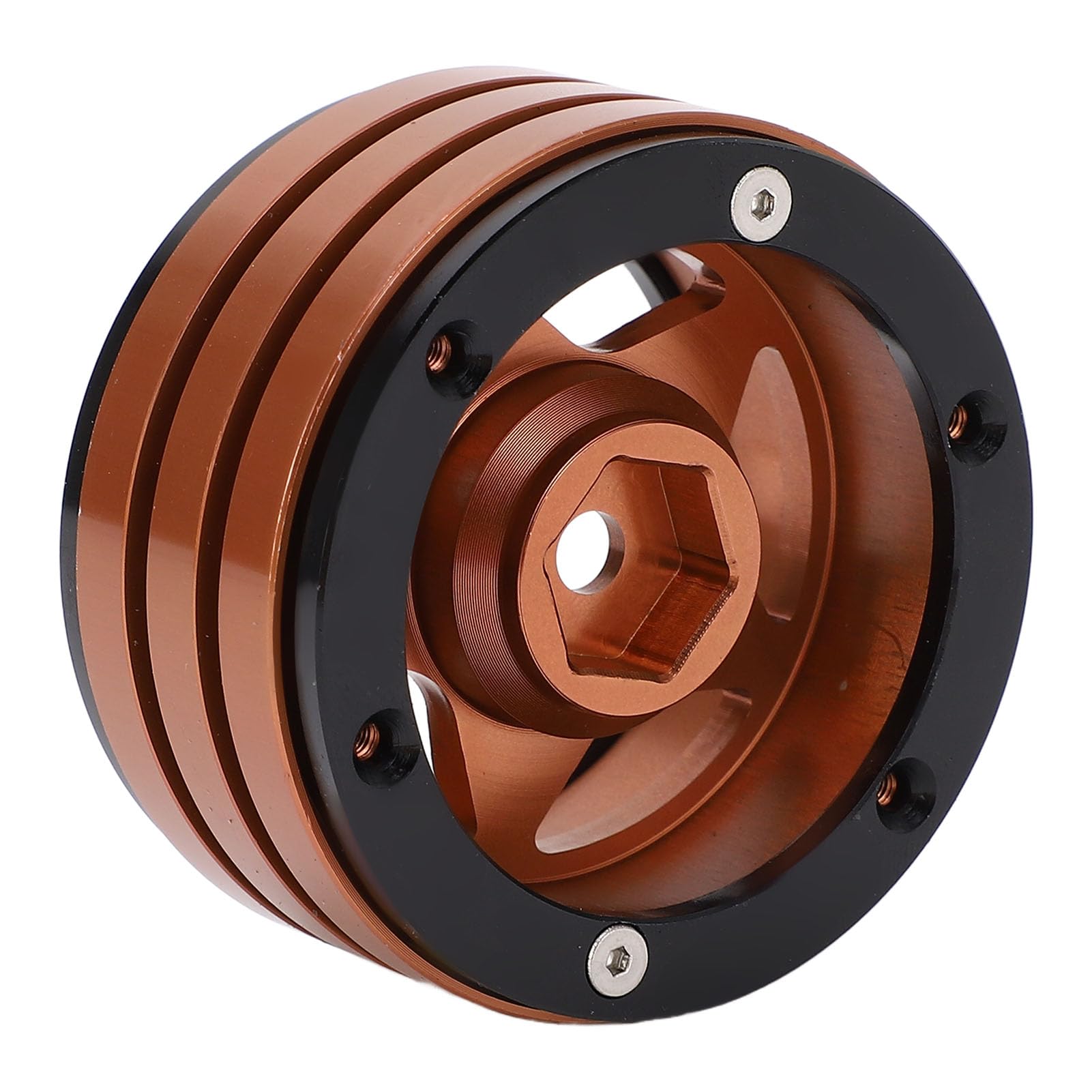 4 szt. Piasta koła ze stopu aluminium CNC, 1,9-calowy wytrzymały zamiennik do samochodu gąsienicowego RC SCX10 w skali 1/10 Trwała, wytrzymała, ścierna, obciążona konstrukcja (Copper)