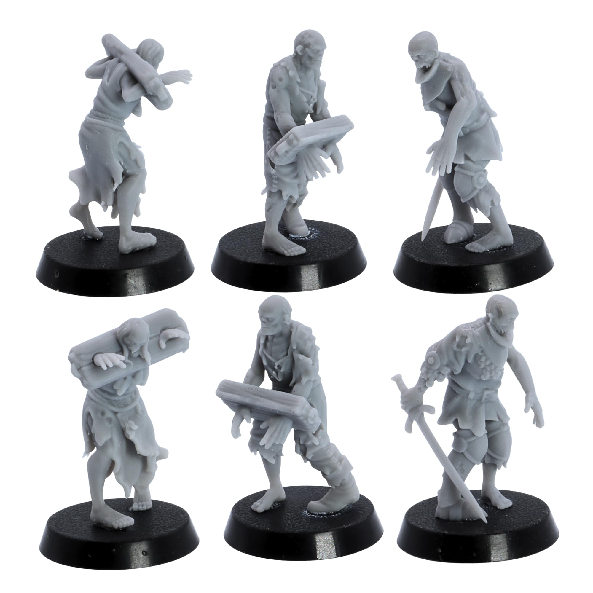 Zombie Villagers Ensemble miniature – 12 modèles de morts-vivants pour RPG de table et jeux de guerre | Monstres d'Halloween à l'échelle de 32 mm | DnD, armée nécromancienne, horde morts-vivants |