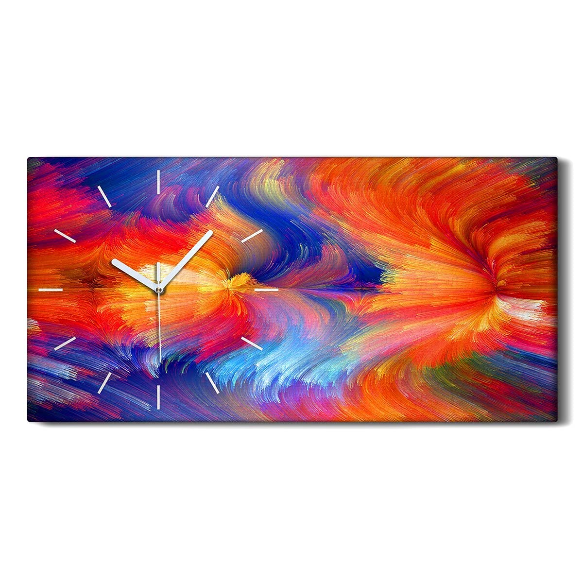 Horloge sur Toile Silencieuse pour Chambre et Salon Art Mural Design 60x30cm Coloray