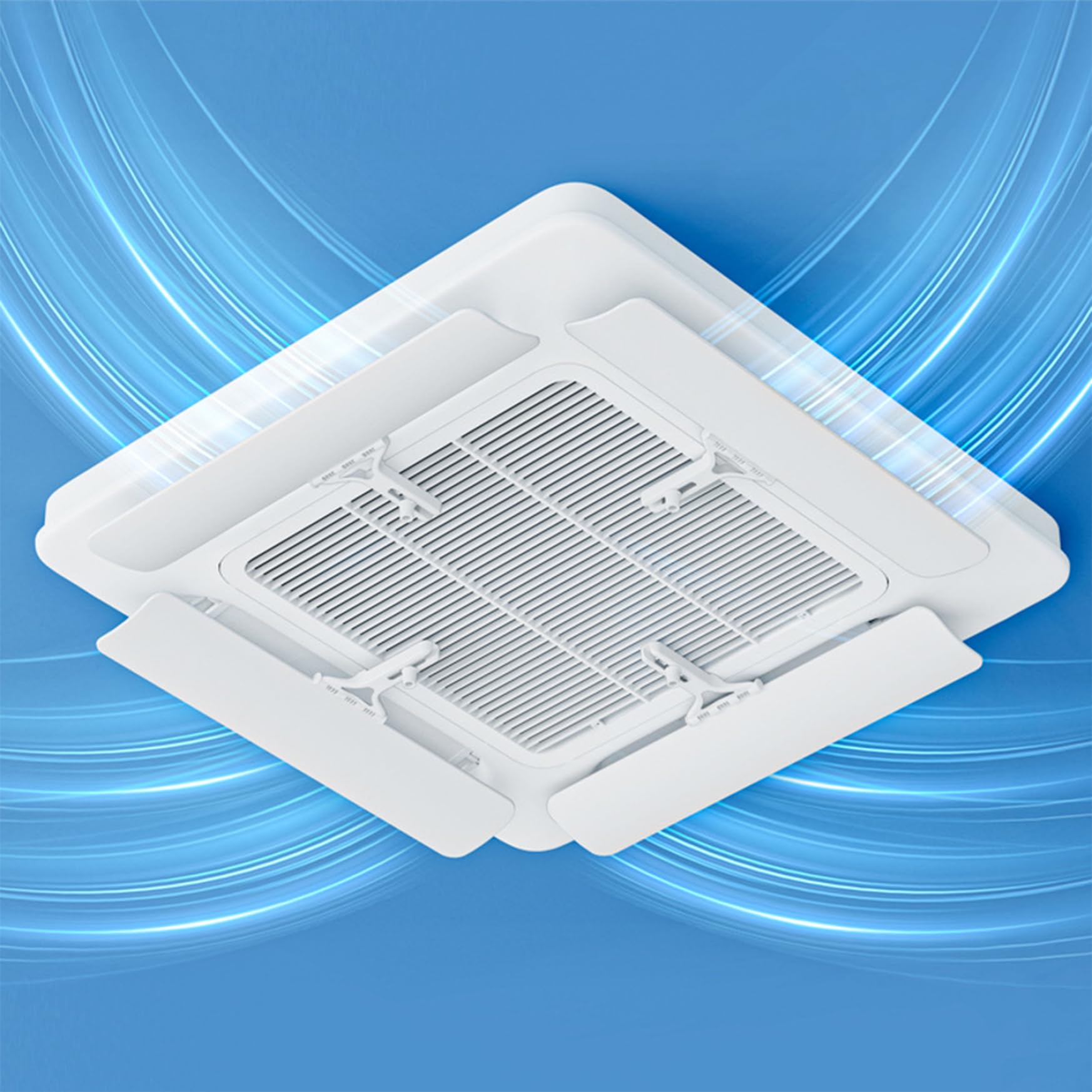 Deflector de ventilación de Aire de 4 Piezas, Deflector de ventilación de CA ABS Ajustable con Gancho, anticondensación y anticaída para el hogar, la Oficina y la Tienda