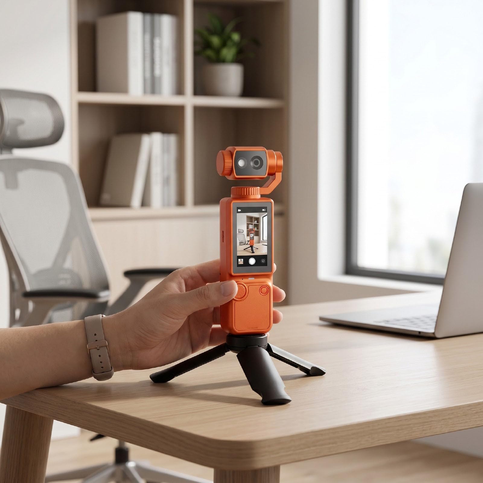 Videocamera Portatile, 4K Obiettivo Rotante 180°, Zoom 16x