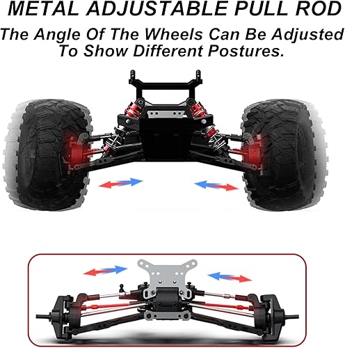 Miniatura 4 de Coche de control remoto de alta velocidad a escala 110 para adultos, 4WD todo terreno, todoterreno, impermeable, monstruo, grande, camión RC de