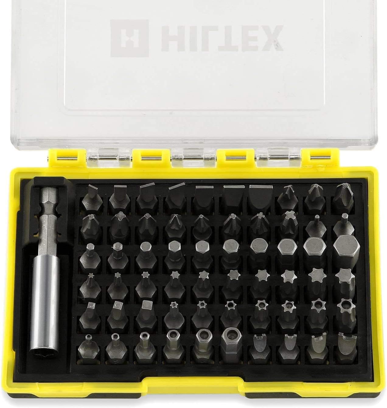 HILTEX 10060 1/4" Security Bit Set | 61 Piece | Hex Shank Screwdrivers | Includes Magnetic Extension Bit | For Electric and Ratchet Screwdrivers | Cr-V Steel - - 