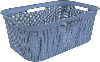 Rotho Brisen Panier à linge 40l avec 4 poignées, Plastique (PP) sans BPA, bleuhorizon, 40l (59.6 x 39.6 x 23.2 cm)