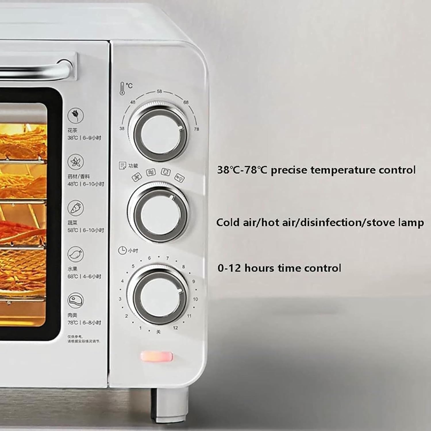 Food Dehydrator, 400 W -Stainless Commercial Stainless Temperature Control Dehydrator And 0~24 -Hour Digital Timer