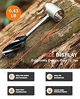 Vista 5 de Bushcraft - Llave de barrena manual, taladro de madera de ojo escocés resistente, taladro de madera, herramienta manual con funda de cuero