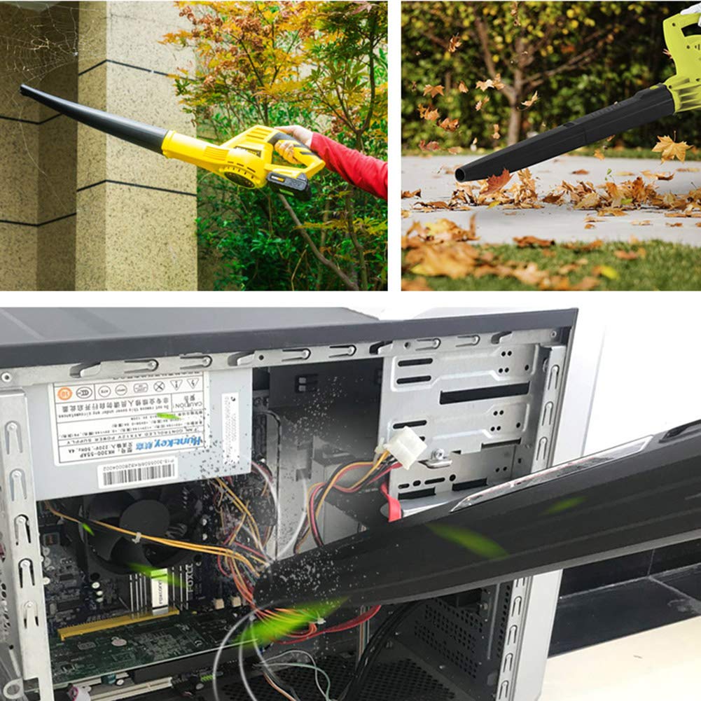 Giallo Soffiatore per Foglie Elettrico A Batteria con Batteria agli Ioni di Litio e Caricabatterie,Soffiatore di Foglie Portatile A 6 Marce,per La Pulizia di Terrazze/Giardino