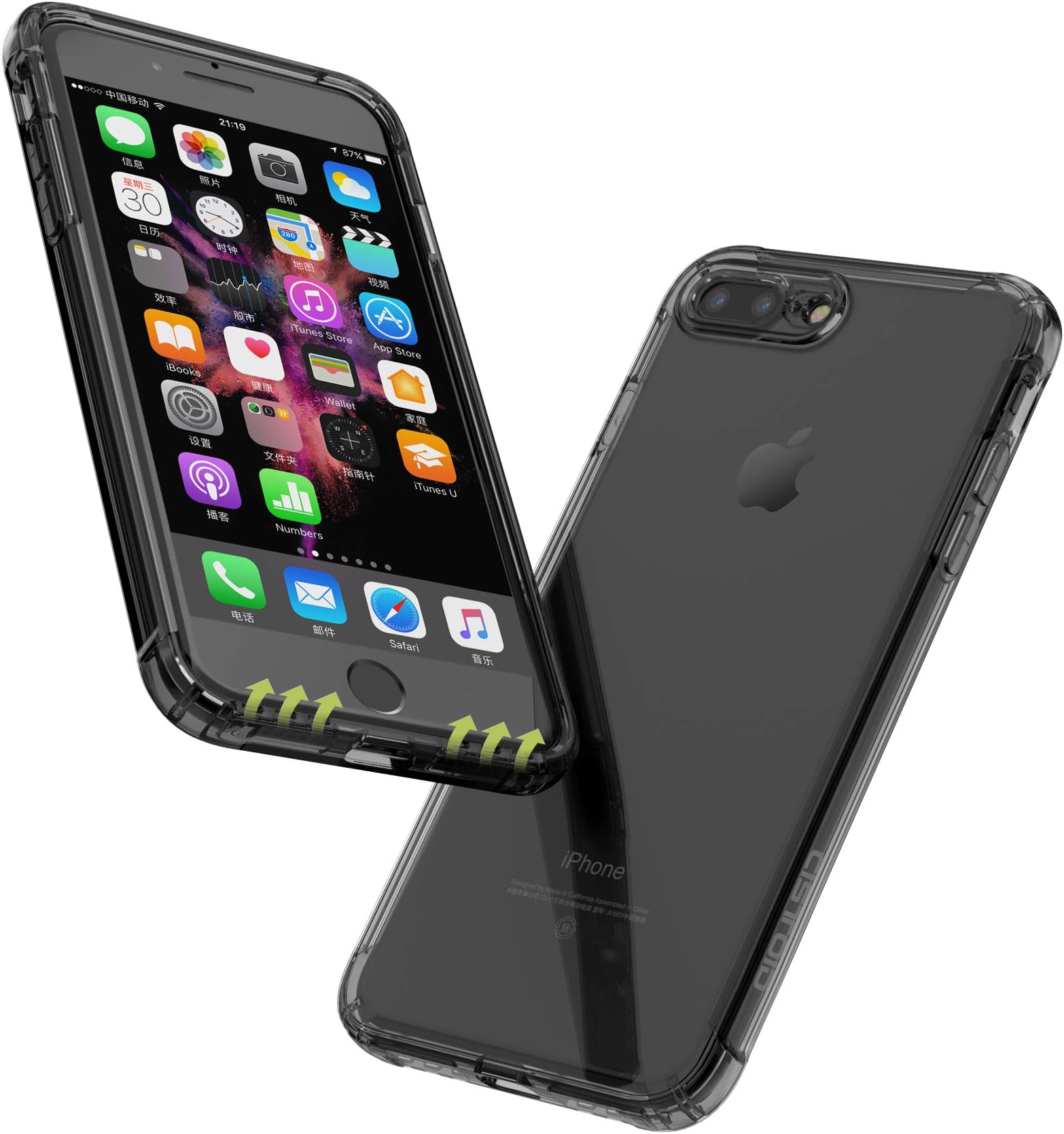 CISTOID iPhone 7 Plus Case, iPhone 8 Plus Case, Clear Anti-Scratch Shock Absorption Cover with Soft TPU Bumper Slim Thin Case for iPhone 7/8 Plus (5.5 inch) - Black