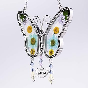 Unique Birthday Gifts For Mum, Butterfly Crystal Suncatcher With Chain