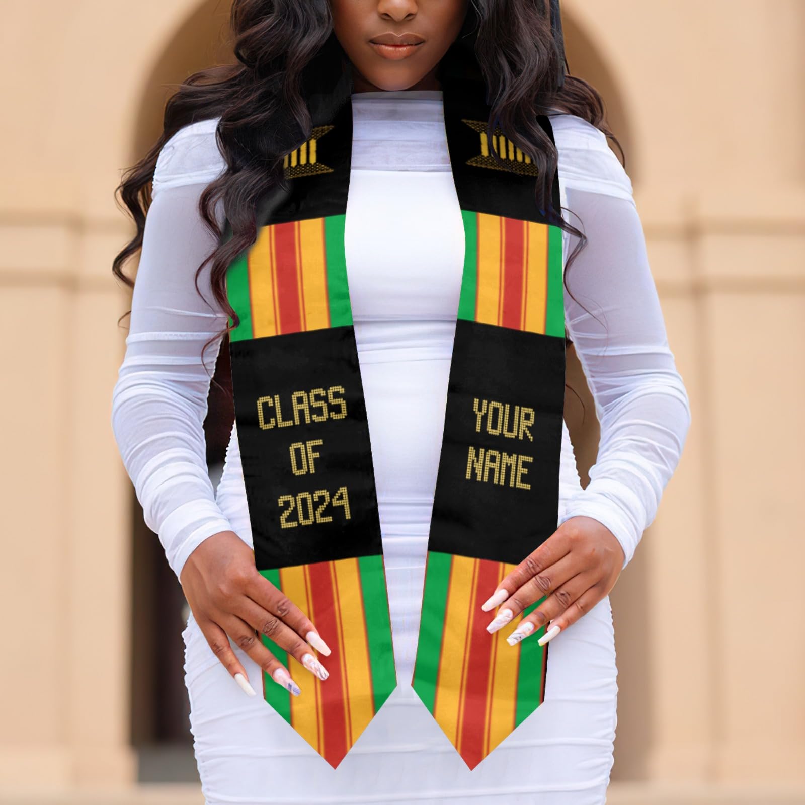 Neywoll Custom Graduation Stole Class of 2024 Customized Celebrate Culture with the African Graduation Stole