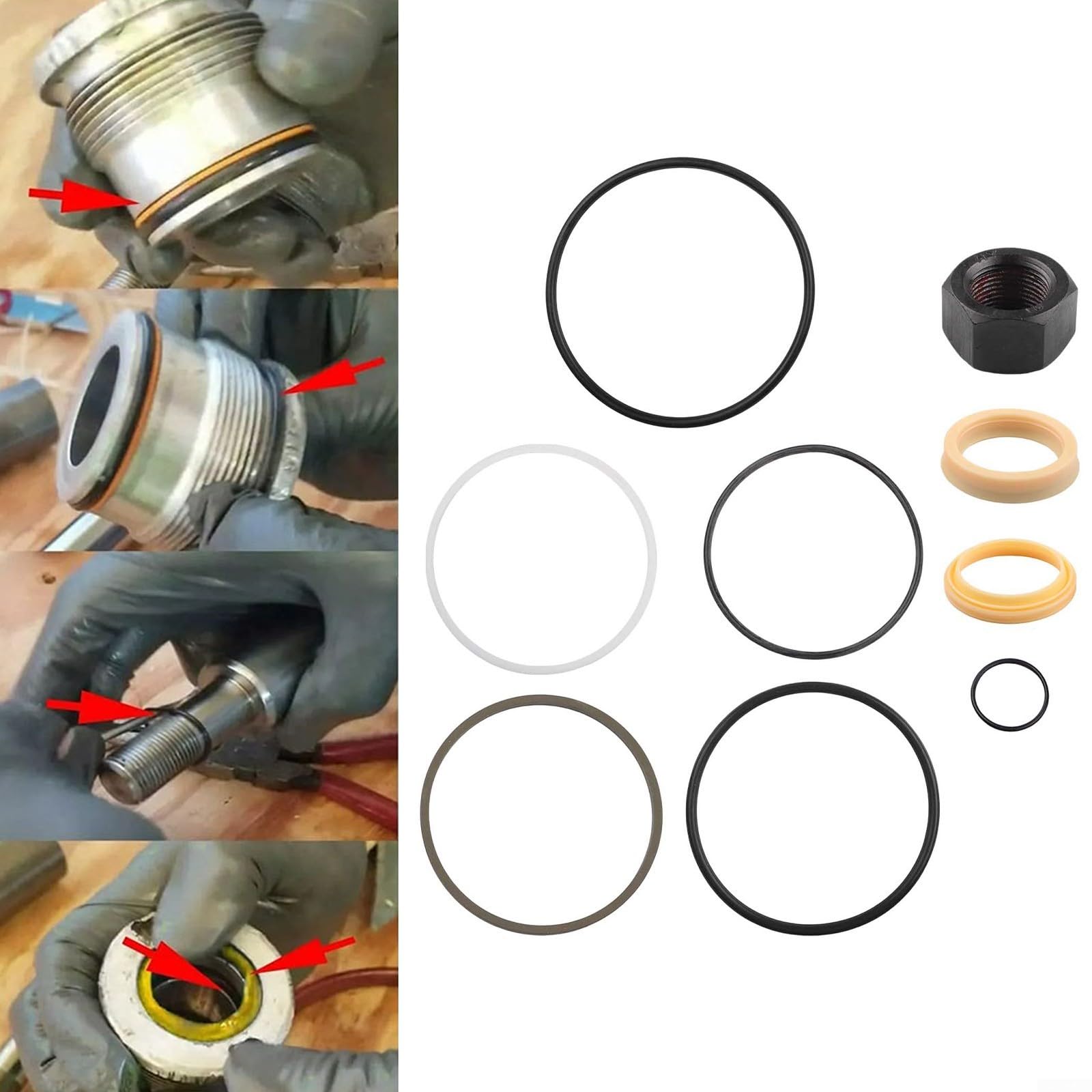 Per Bobcat Tilt Cilindro Seal Kit 743 751 753 853 843 Skid Steer Loader Modello Sostituzione Idraulico Re Parti di Tenuta 7135551 Componenti in Gomma Metallo