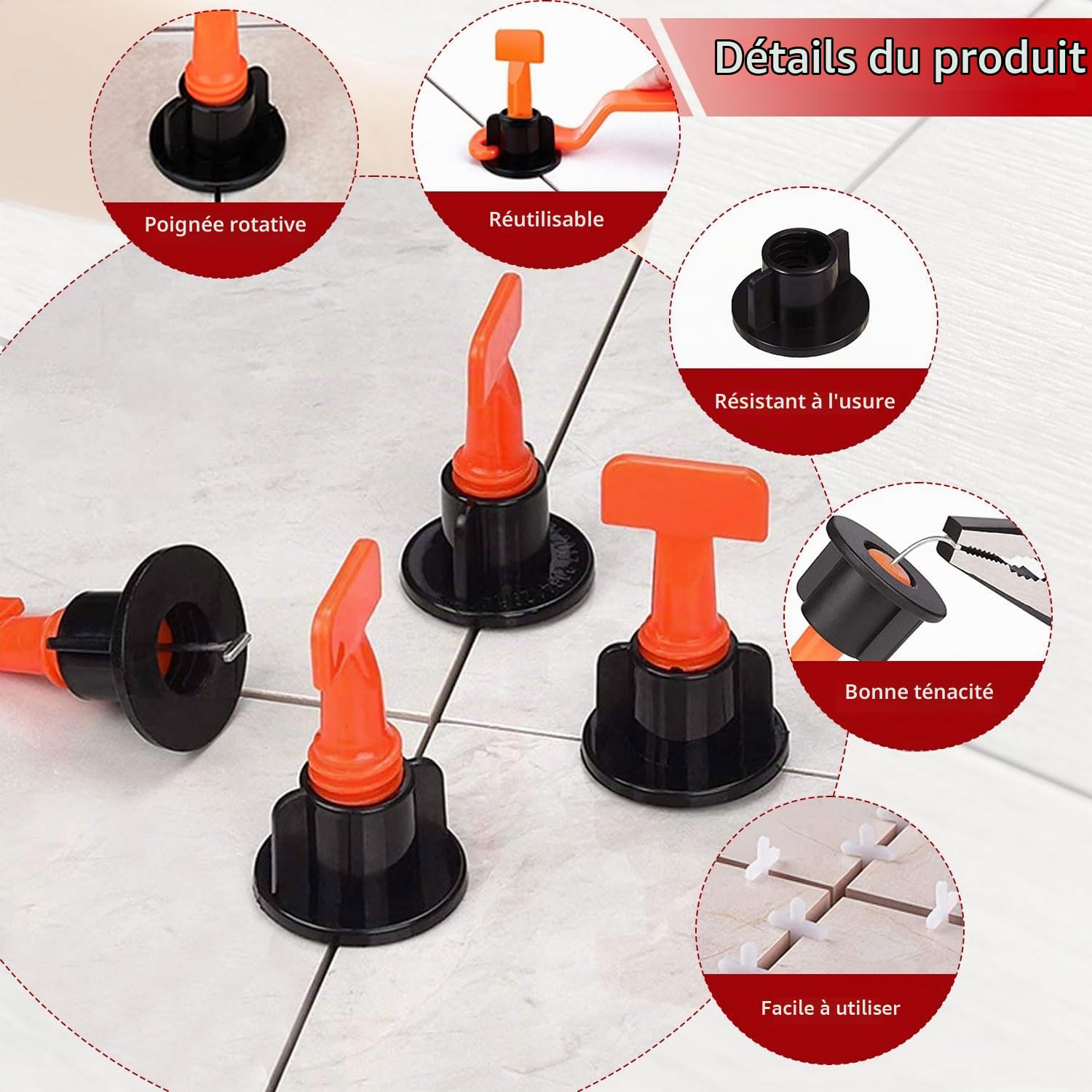 1304 Pièces Croisillon Carrelage Autonivelant Calle de Nivellement pour Carrelage avec Croix de carrelage 2mm Croix de carrelage 3mm Clé à tuiles Pour Carrelage Carrelage Sol Carreaux de mur