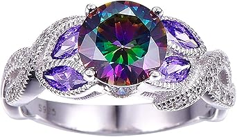 8 Shot Ring Cap Fashion 925 Silver Jewelry Mystic Topa Z Womens Wedding Engagement Ring Size 6-10 Silver Ring Set, Metal, No Gemstone