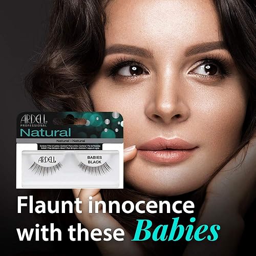 Miniatura 2 de Ardell Pestañas postizas naturales, para bebés, ligeras, de aspecto natural, con banda invisible para uso diario, paquete de 4