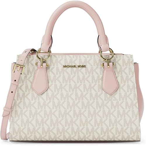 Michael Kors Marilyn Small Crossbody Bag, Gold-Tone Hardware/MK Signature/Powder Blush Multi