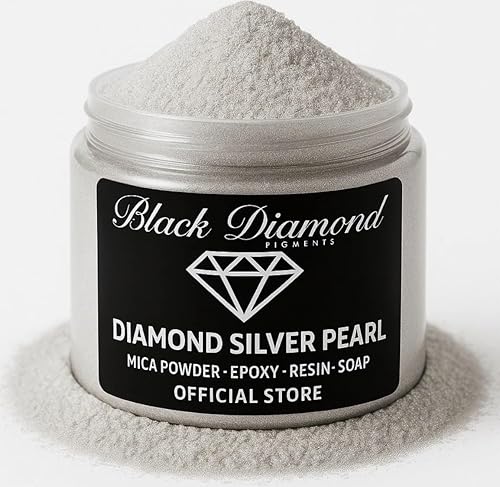 Black Diamond Pigments El pigmento (perla de diamante plateado) es una mica profesional de primera calidad, no tóxica con saturación de color