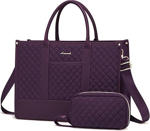 LOVEVOOK Bolsas para laptop para mujer, bolsa de trabajo impermeable de 15.6 pulgadas con embrague, bolsa de computadora profesional para