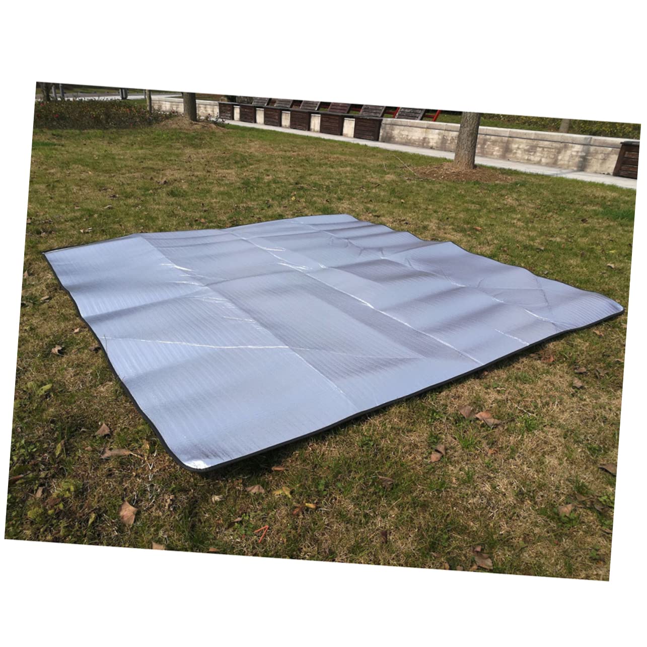 YARNOW Esterilla para Exteriores Aluminio Ligera y Plegable con Bolsa, Manta de Picnic Portátil y Cálida para Campamentos y Excursiones al Aire Libre