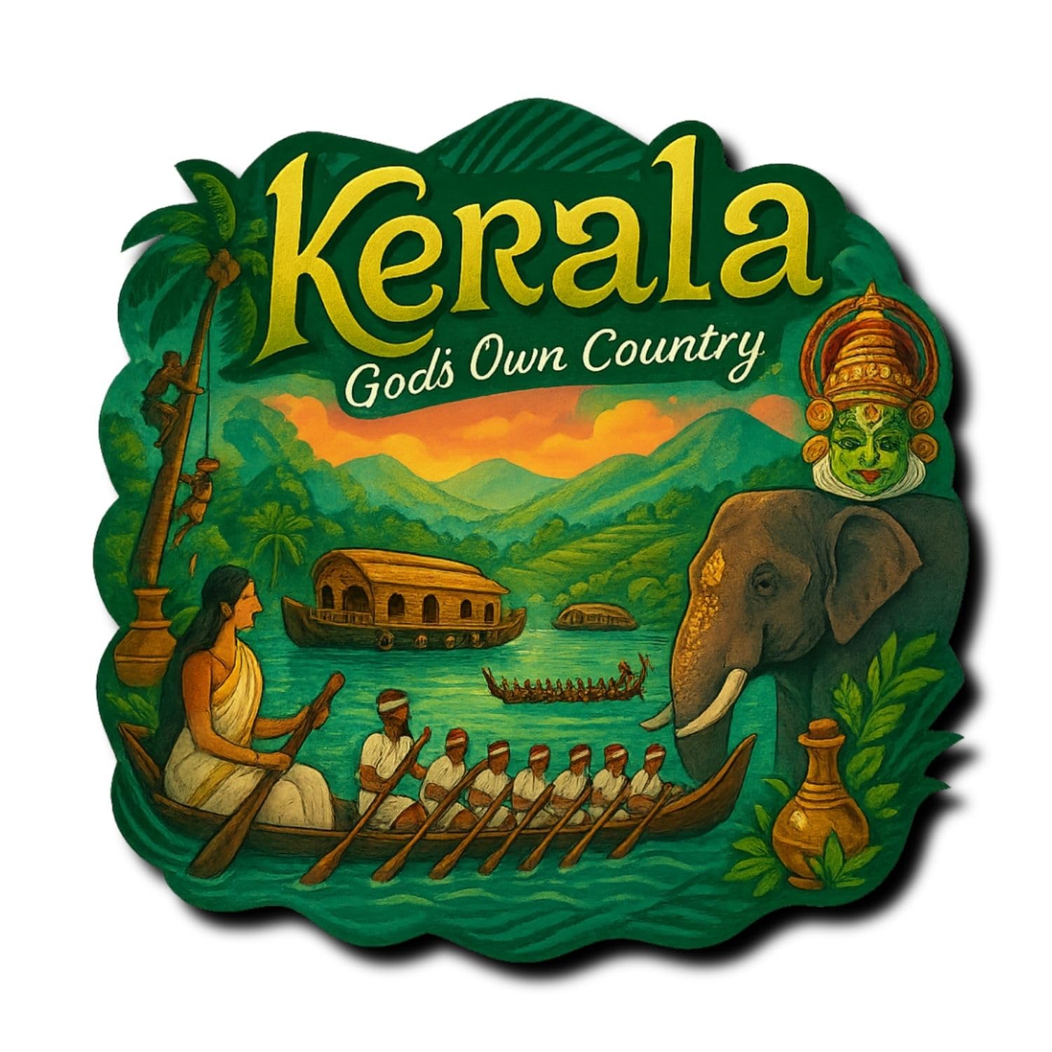 Kashmir Fridge Magnet - Stunning India Art -30 Kashmir Fridge Magnet - Stunning India Art -30
