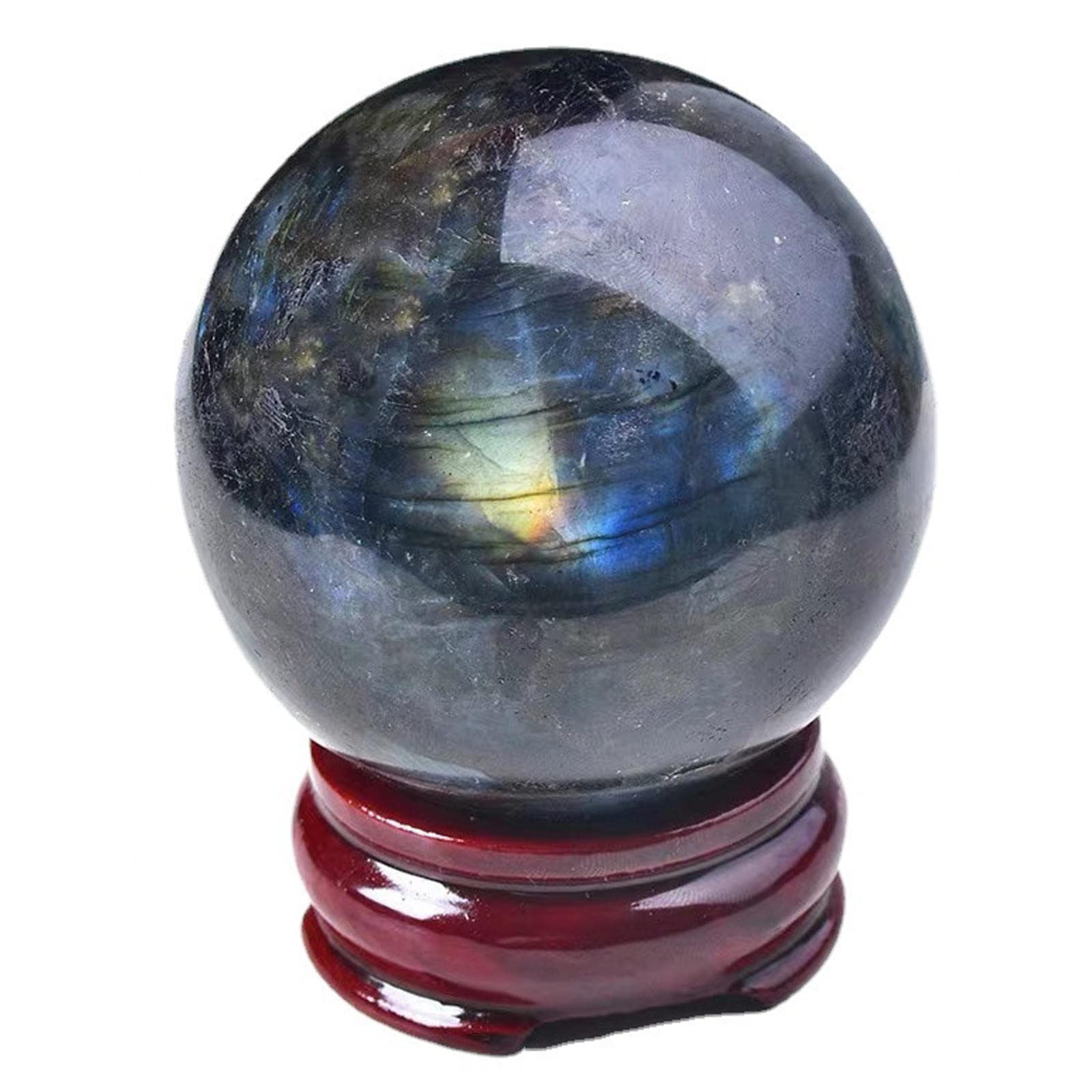 DPURPIWADY Crystal Gemstone Ball Figures with Stand, Fortune Telling for Feng Shui, Scrying and Decoration, ball-7cm