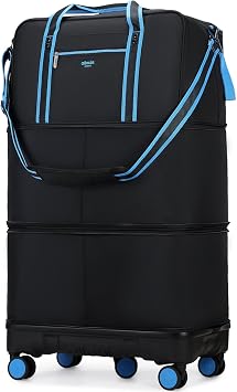 Rolling Duffle Bag with Detachable Wheels, Large Capacity Expandable Foldable Suitcase for Travel,Collapsible Luggage Carry on Duffel Overnight Weekend Bags