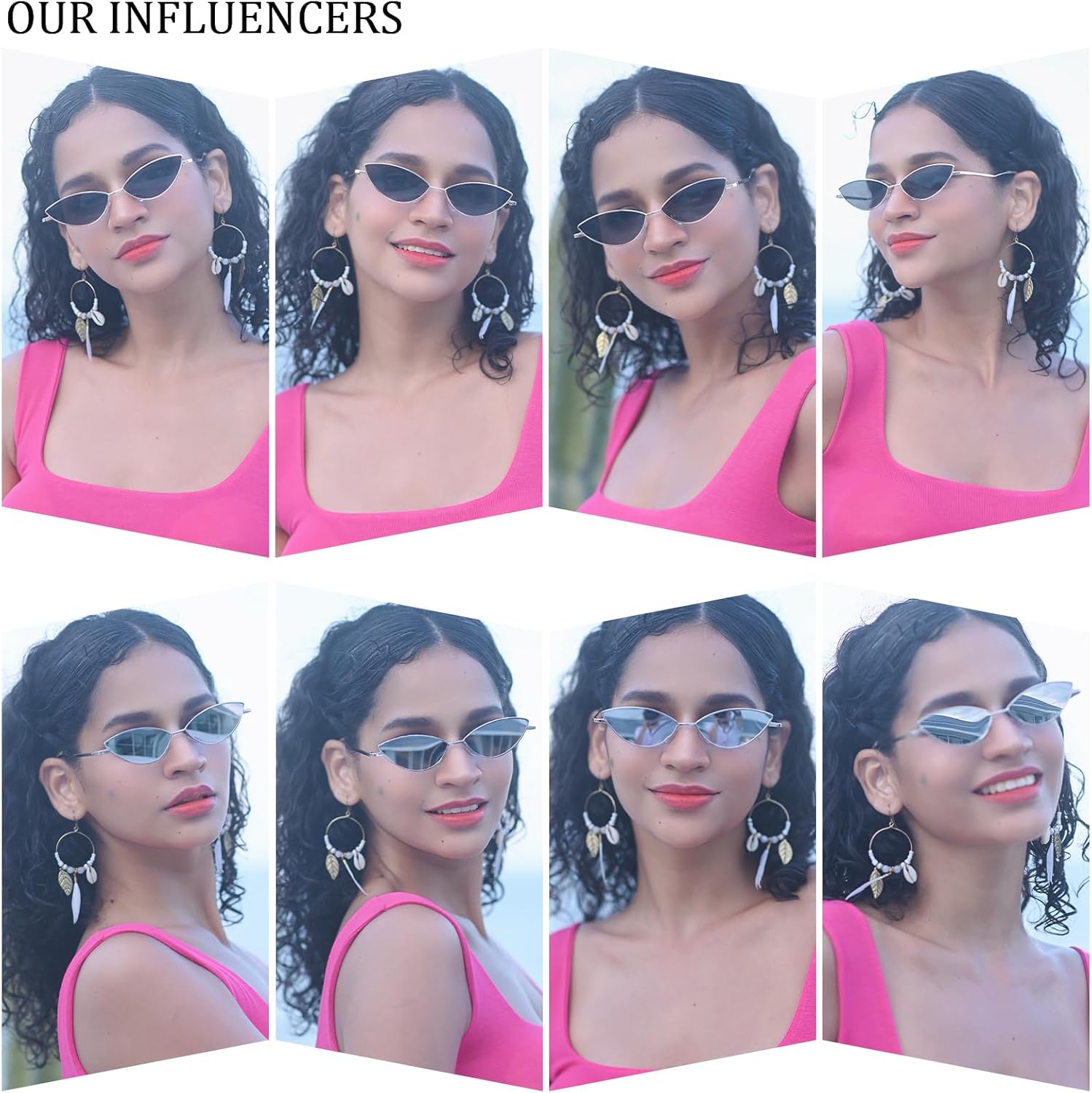 Dollger Cat Eye Cute Sunglasses for Women Men Triangle Vintage Trendy Cool Sun Glasses - Image 7