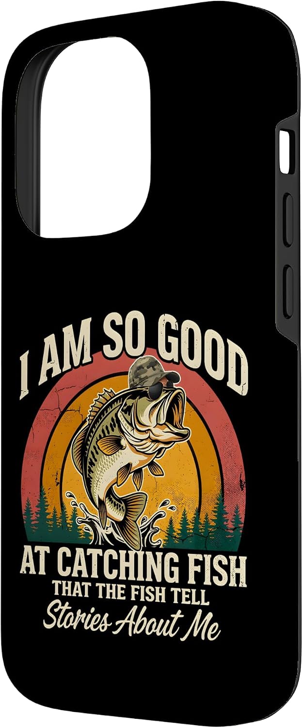 Fishing Stories Good at Catching Fish Funny Angler Humor Case for iPhone 14 Pro image 2