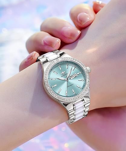 Miniatura 3 de OUPINKE Relojes para hombre mecánico automático de lujo para negocios reloj de pulsera de 1732in esqueleto dorado cuerda automática acero de