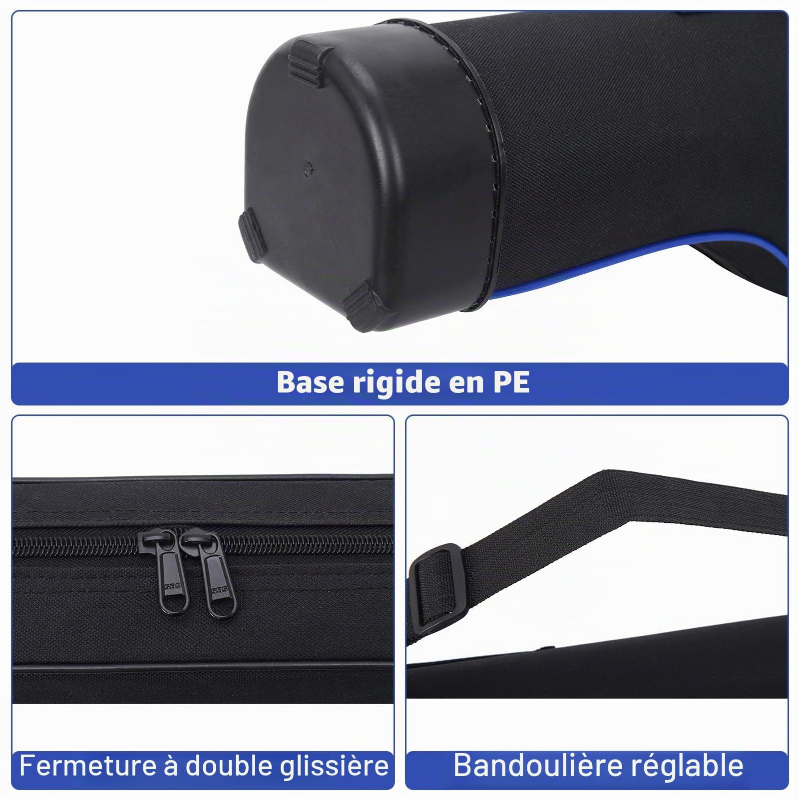 Lixada Sac de Protection étanche pour Canne à pêche de 1,3 m, étui de Rangement Rigide pour matériel de pêche