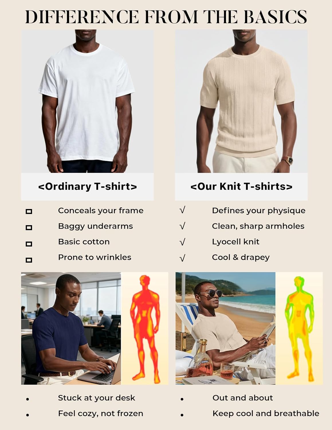 PJ PAUL JONES Mens T-Shirts Crew Neck T Shirts Short Sleeve Knit Shirt Casual Ribbed Top Basic Pullover Tees - Image 6