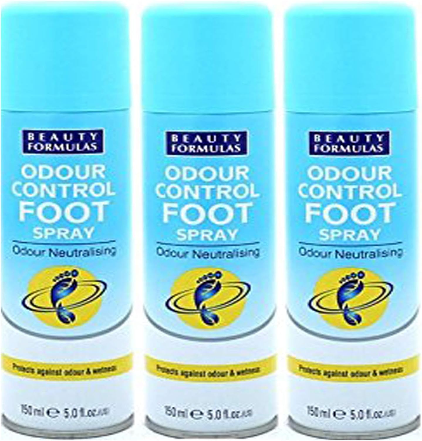 3 x Beauty Formulas Feet Care Odour Control Foot Spray 150ml Amazon
