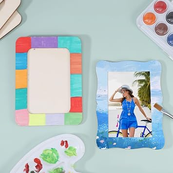 16 Pack Wooden Picture Frames for Crafts, 4 x 6 DIY Picture Frame Craft | Photos Wooden Frames for Birthday Wedding Party School Supplies