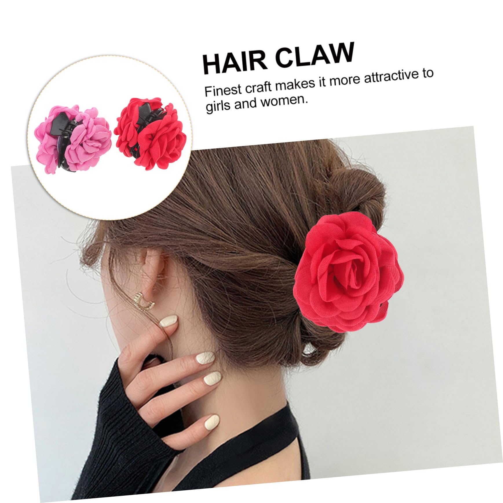 Healeved 6pezzi Fermagli Per Donna Grandi Clip Forma Di Fiore Accessori Eleganti Per Acconciature Per Ogni Occasione e Rosacompatibile Con Sottile e Spessi