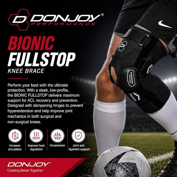 DonJoy Performance BIONIC FULLSTOP ACL Knee Brace Small, Black