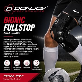 DonJoy Performance BIONIC FULLSTOP ACL Knee Brace, Small, Black