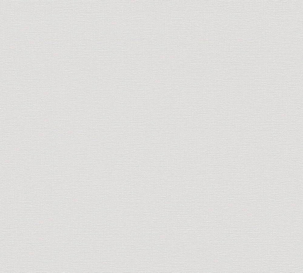 A.S. Création Non-Woven Wallpaper, 10.05 m x 0.53 m, Plain Textured Wallpaper, Grey, Light Grey, Plain Wallpaper with Textile Look, Made in Germany, 395474