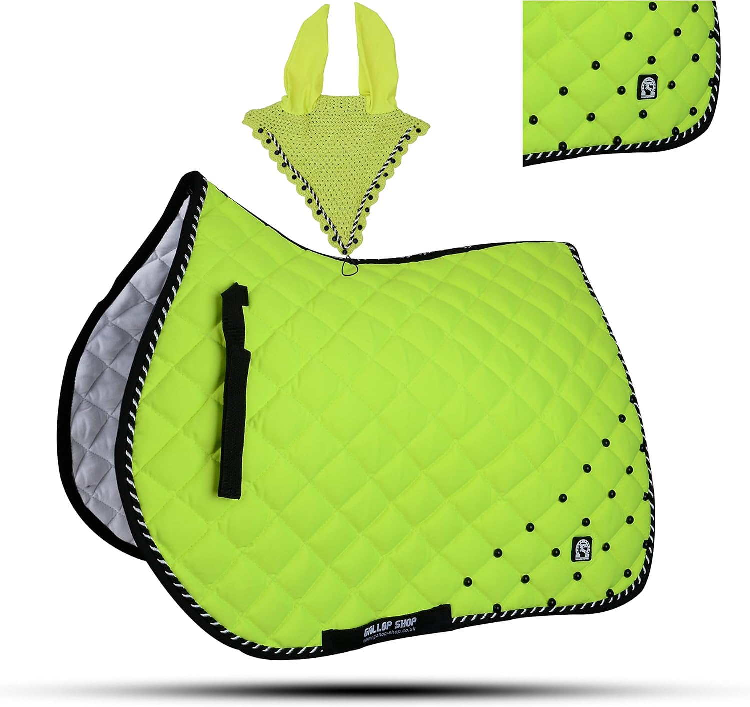 Numnah Saddle Pads with Matchy Bonnet Set with Jewel (Ship from USA)
