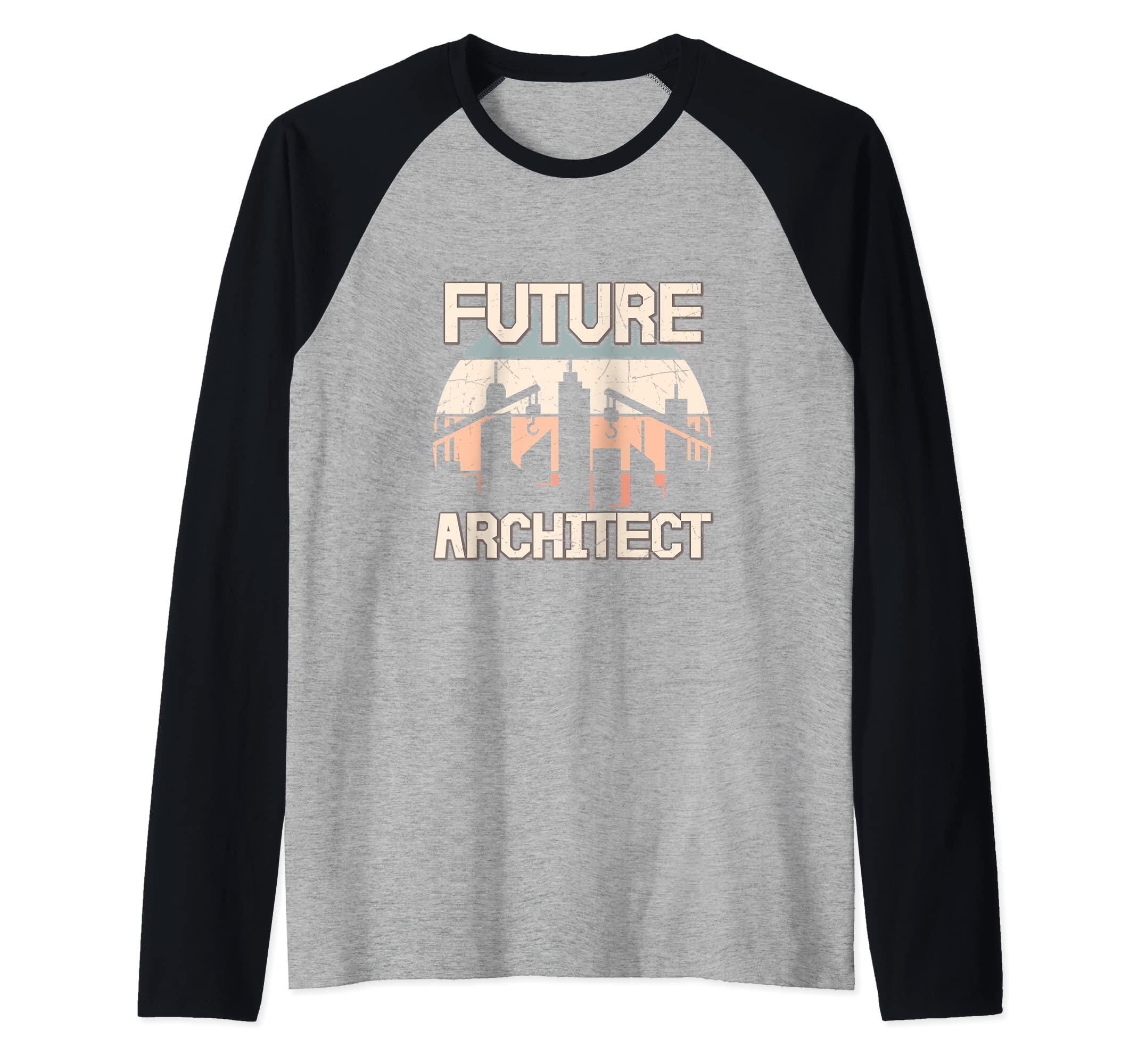 Future Architect ShirtRetro Vintage Architect Architecture Raglan Baseball Tee