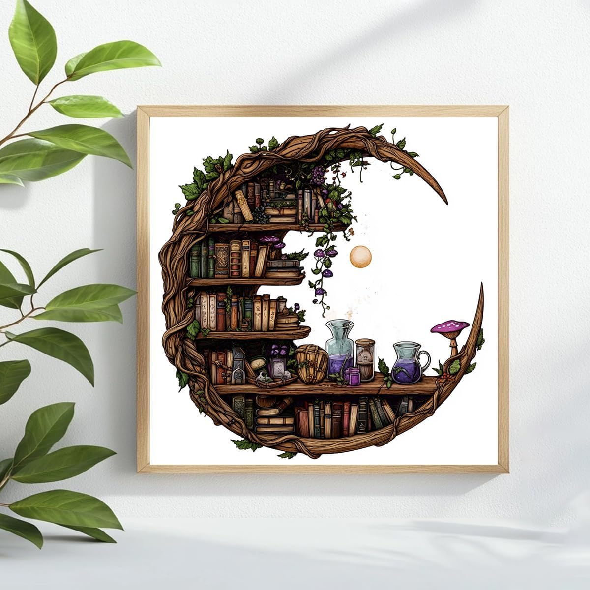 ZuoAnLF Cross Stitch Kits for Adults,14CT Stamped Cross Stitch Kits for Beginner,DIY Needlepoint Embroidery Patterns Kits Embroidery Patterns for Gift Home Wall Decor 16x16 Inch (Winding Moon)