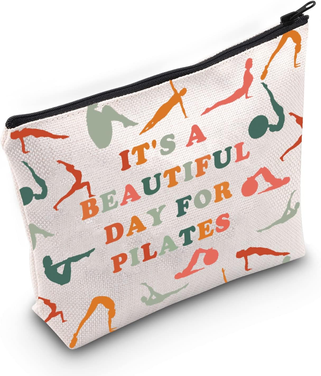 ZJXHPO Pilates Lover Coach Trainer Appreciation Makeup Bag With Zipper Yoga Gift It's A Beautiful Day For Pilates - Image 2