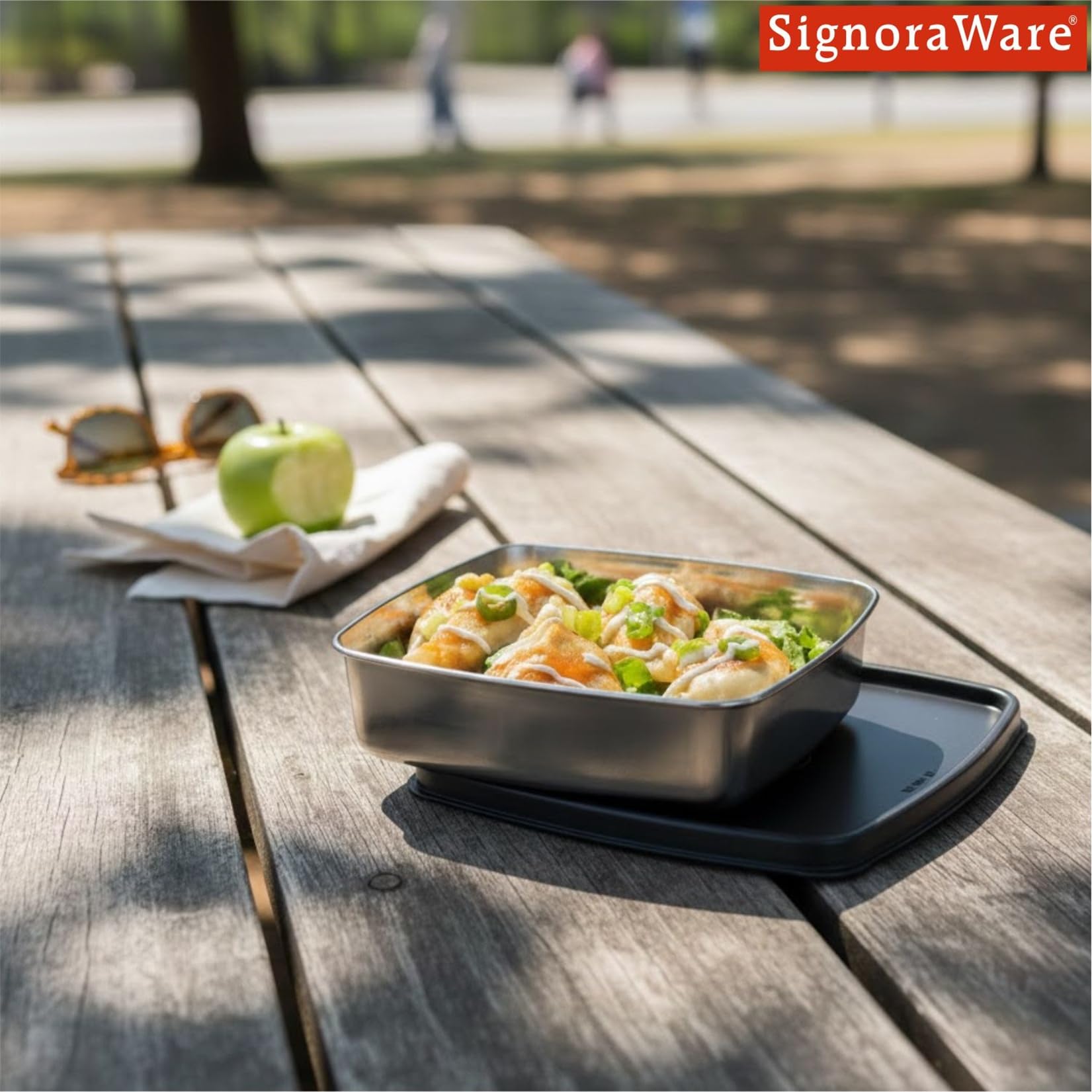 Signora Ware 400ml Stainless Steel Container - Airtight & Leakproof -3 Signora Ware 400ml Stainless Steel Container - Airtight & Leakproof -3