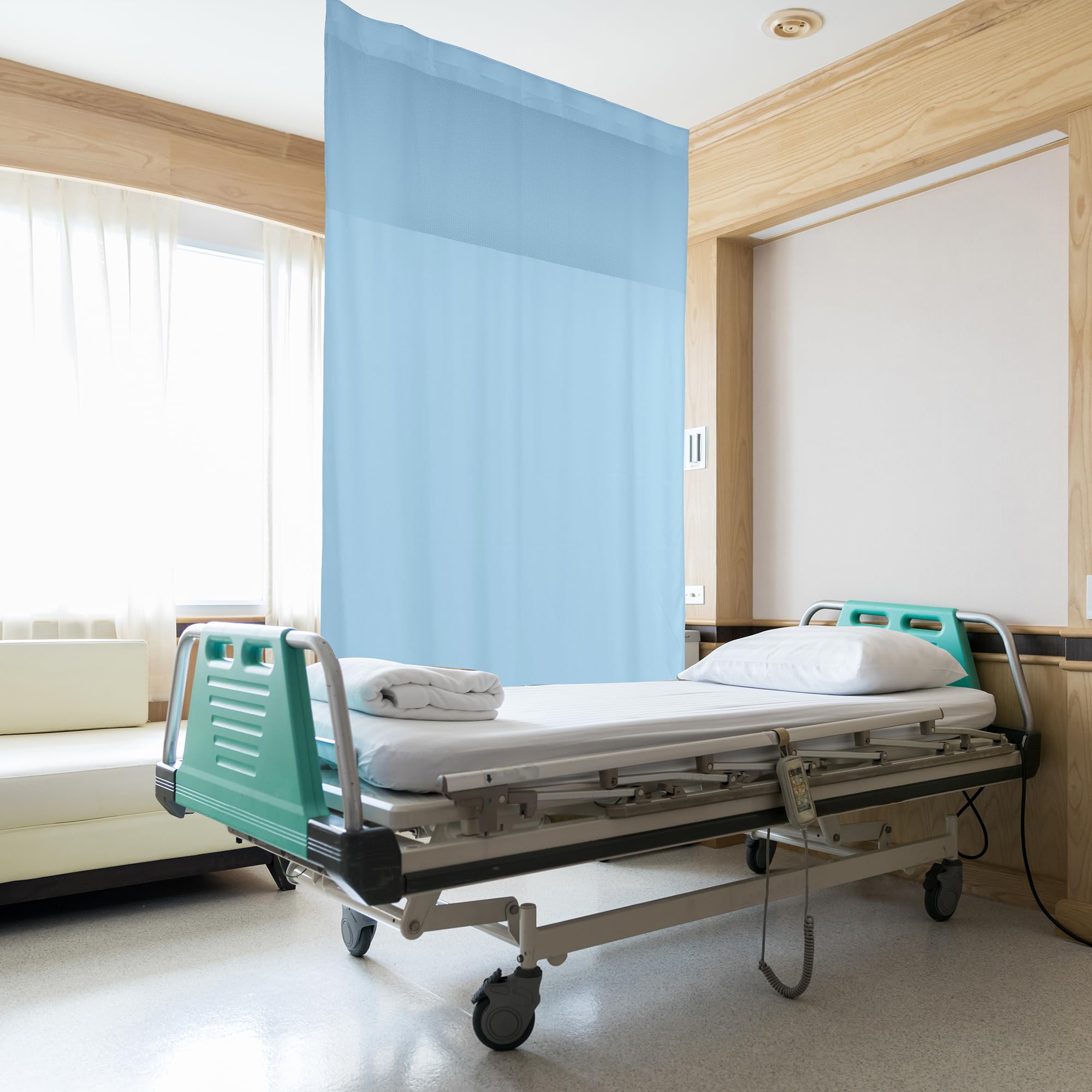 Inherent Flame Retardant Hospital Curtain Room Divider with Grommet, Cubicle Privacy Medical Curtain for Hospital, Medical Clinic, Lab(1 Panel, 5x8FT, Dark Blue)
