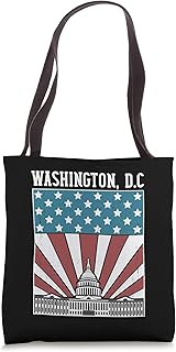 Washington DC Capitol Hill USA Flag Souvenir Skyline Tote Bag